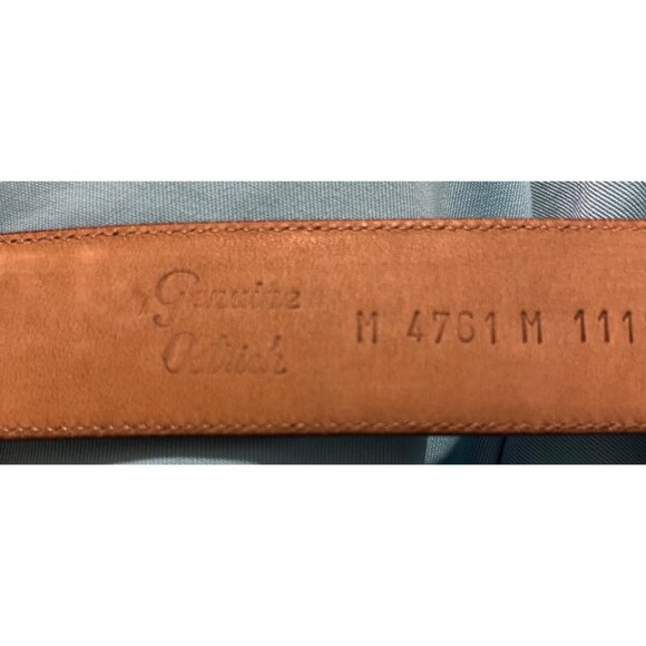 Genuine Ostrich Leather Belt Brown Size 38 Textured Pattern - Picture 3 of 9